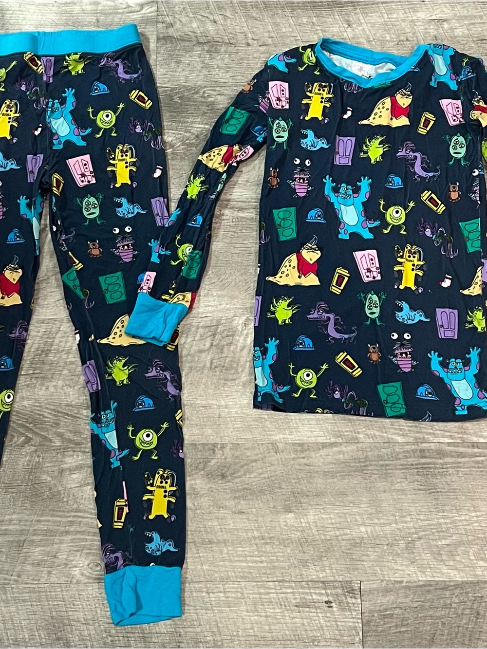 Little Sleepies Disney Monsters Inc Pajama Set Size 7/8 EUC